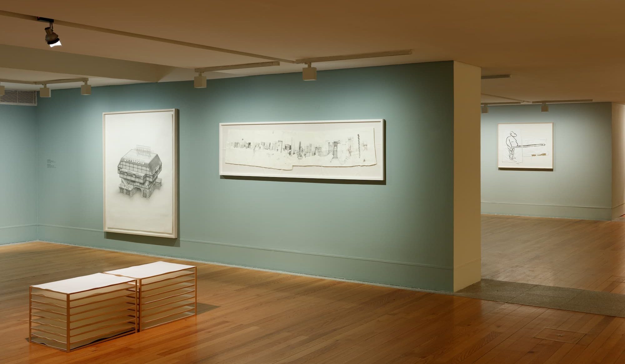 Vista da exposição «Ou o desenho contínuo. Desenhos da Coleção Teixeira de Freitas». Fotografia de António Jorge Silva.